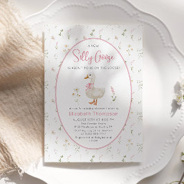 Fåniget Goose Vintage WildblommGirl Baby Shower Inbjudningar