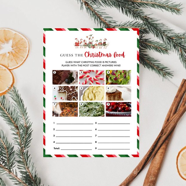 Fåniget Goosemas Gissa julmatchen Kort (Silly Goosemas Guess the Christmas Food Game Card)