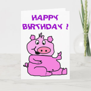 fåniget "GRATTIS PÅ FÖDELSEDAGEN" PIGGY Kort