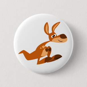 Fåniget Kangaroo Button Badge Cute Tecknad Knapp