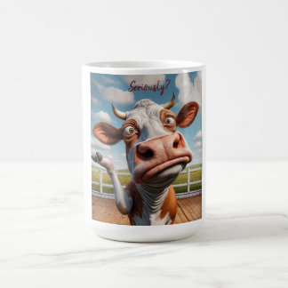 Fåniget Kow - "Allvarligt"? Lönsam offertdesign Kaffemugg
