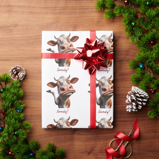 Fåniget Kow - "Allvarligt"? Lönsam offertdesign Presentpapper (Julgåva)