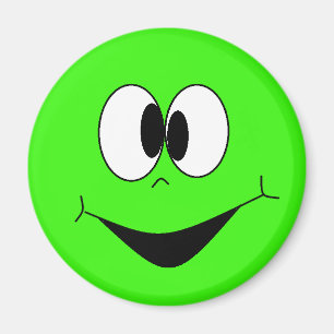 Fåniget Lime Green Googlie Ögon Ansikte Magnet