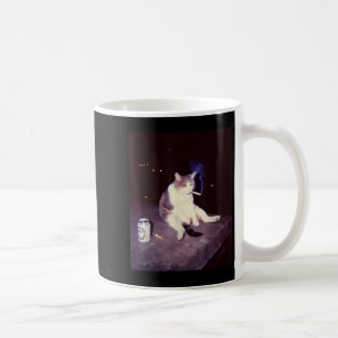 Fåniget Lusj Smoking Meme Cigarette Kitten Brainro Kaffemugg