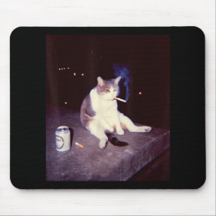 Fåniget Lusj Smoking Meme Cigarette Kitten Brainro Musmatta