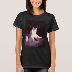 Fåniget Lusj Smoking Meme Cigarette Kitten Brainro T Shirt