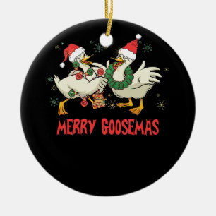 Fåniget Merry Goosemas Funny jul Anka Goose Me Julgransprydnad Keramik
