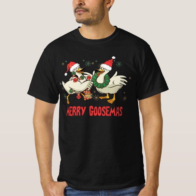 Fåniget Merry Goosemas Funny jul Anka Goose Me T Shirt (Framsida)