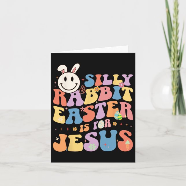 Fåniget Rabbit Påsk är för Jesus Cute Bunny Kort (Framsida)