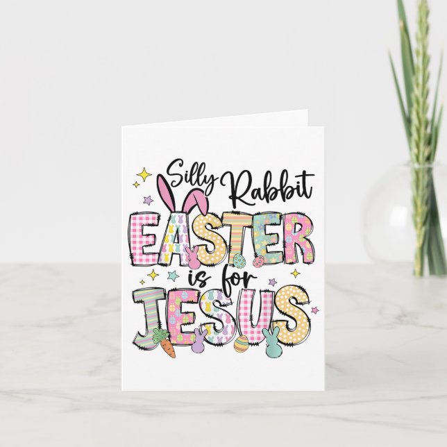 Fåniget Rabbit Påsk är för Jesus Cute Bunny Kort (Framsida)