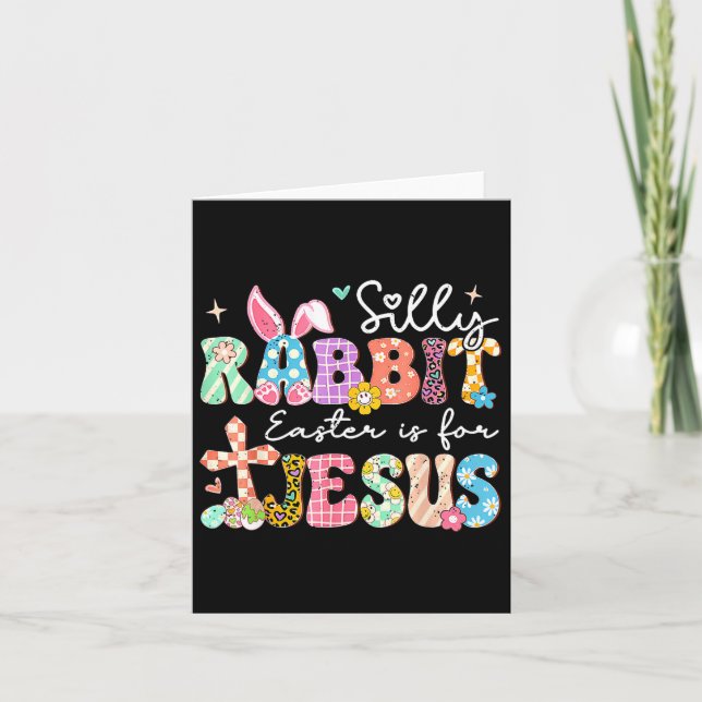 Fåniget Rabbit Påsk är för Jesus Cute Bunny Kort (Framsida)