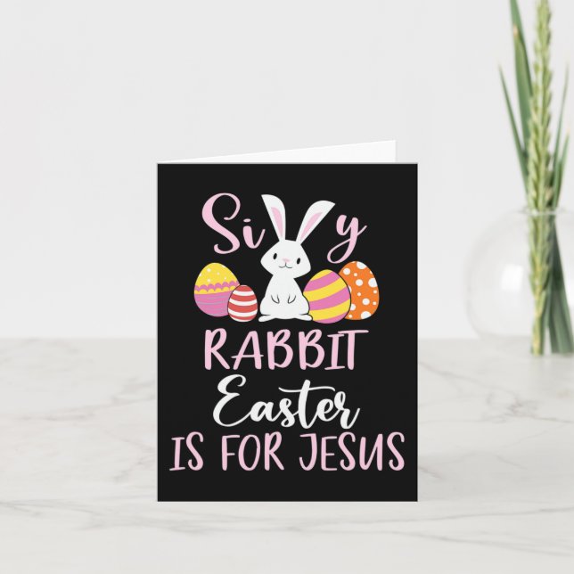 Fåniget Rabbit Påsk är för Jesus Eggs Kort (Framsida)