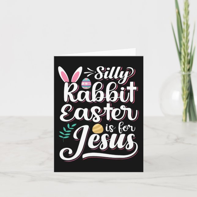 Fåniget Rabbit Påsk är för Jesus kristna religion Kort (Framsida)
