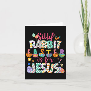 Fåniget Rabbit Påsk är för Jesus kristna tro Kort