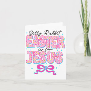 Fåniget Rabbit Påsk är för Jesus Religiösa Christi Kort