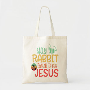 Fåniget Rabbit Påsk är för Jesus T-Shirt Tygkasse