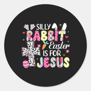 Fåniget Rabbit Påsk är för Religiösa kristendom Runt Klistermärke