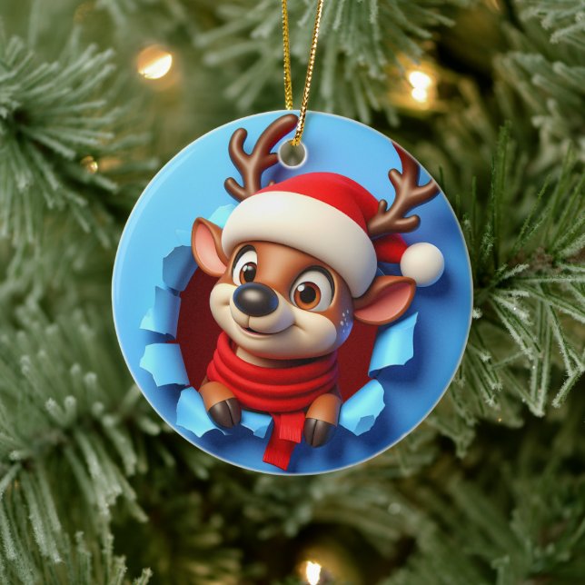 Fåniget Reindeer jul Julgransprydnad Keramik (Träd)