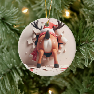 Fåniget Reindeer jul Julgransprydnad Keramik