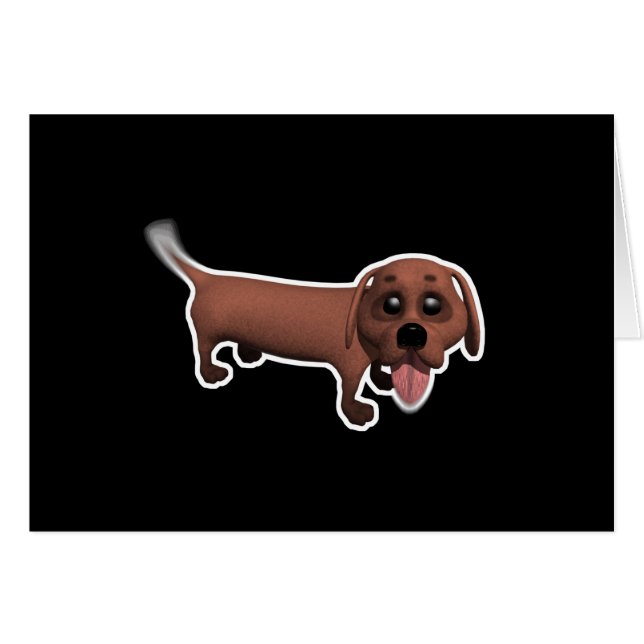 fåniget som vaktar svan-daschund hälsningskort (Framsidan Horizontal)
