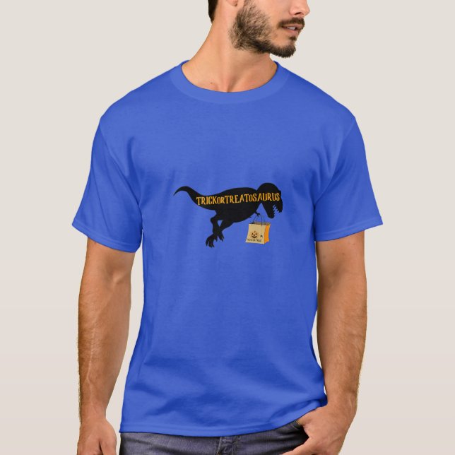 Fåniget Trick eller Treatosaurus Halloween Dinosau T Shirt (Framsida)