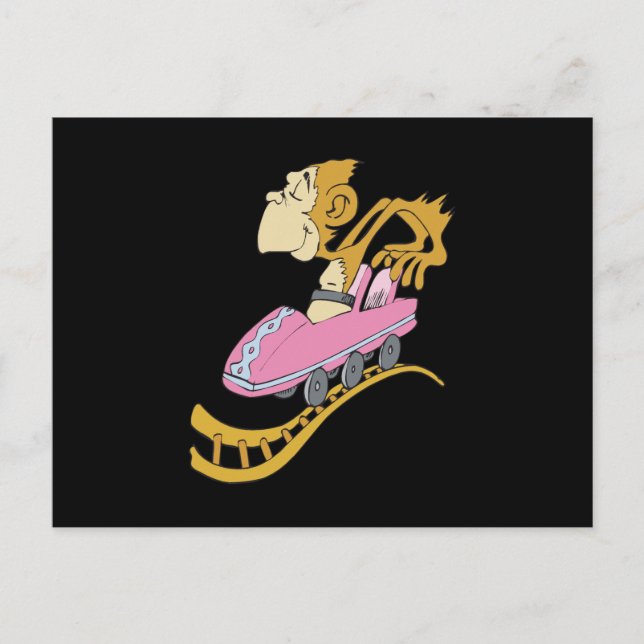 fånigets apa i underlägg rullar vykort (Framsida)