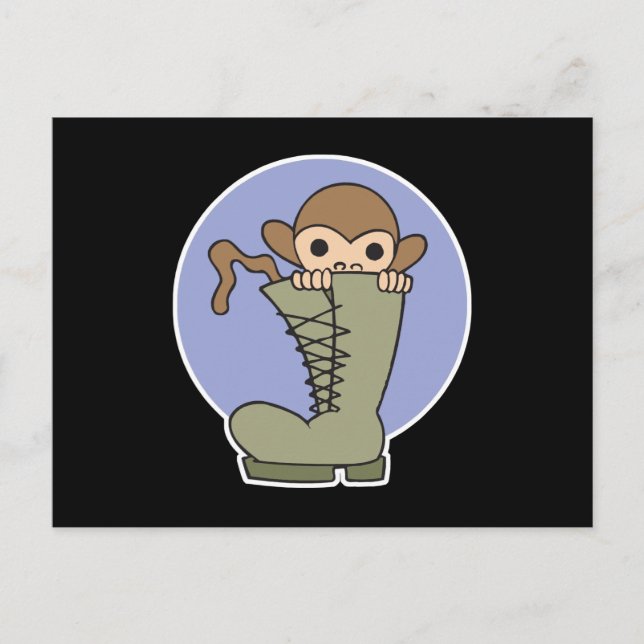 fånigets apa vid start vykort (Framsida)