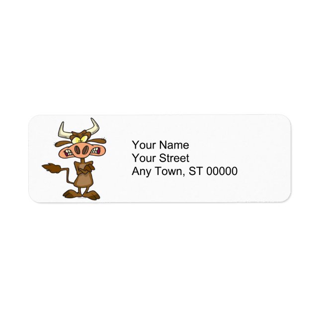 fånigets galna arg-tecknad returadress etikett (Framsidan)