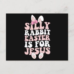 Fånigets kanin Påsk är för Jesus Påsk Groovy Vykort