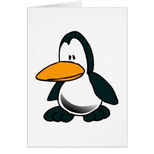 fånigets ledsen, liten penguin hälsningskort