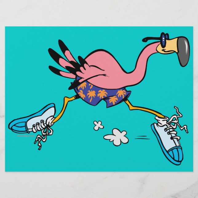 fånigets söta joggning som kör flamingo (Framsida)