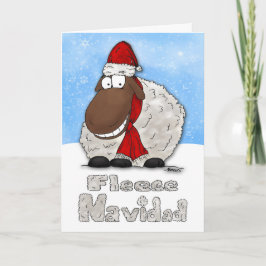 Fånigets Tecknad Får Ull Navidad-julkort Helgkort