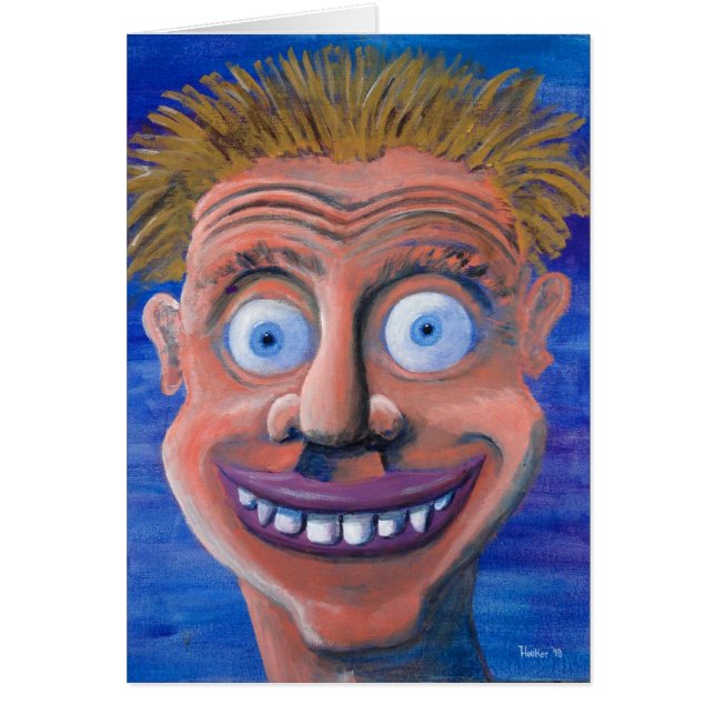 Fånigt ansikte hälsningskort (Framsidan)