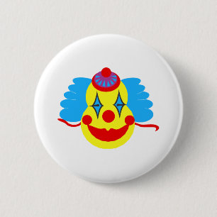Fånigt clownansikte knapp