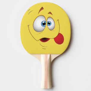 Fånigt le Yelow ansikte - rolig ungedesign Pingisracket