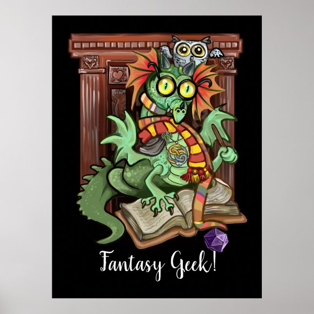 Fanntasy Fläkt Dragon Poster (Framsidan)