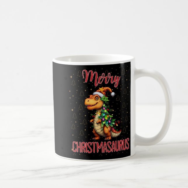 Fanny God Jul Christmasaurus Dinosaur Julgran Kaffemugg (Höger)