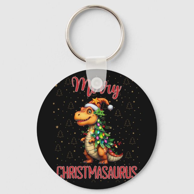 Fanny God Jul Christmasaurus Dinosaur Julgran Nyckelring (Framsida)