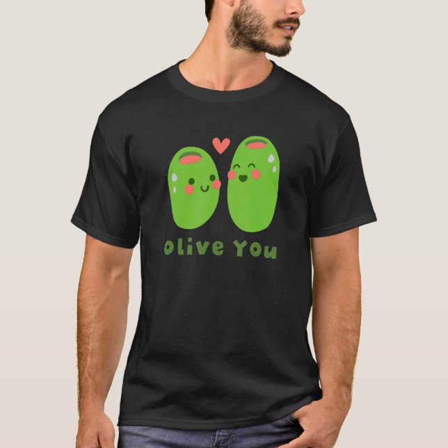 Fanny Olive You Kärlek Pun Cute Par T Shirt (Framsida)