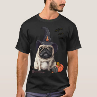 Fanny Porträtt av en leende mops i Halloween-dräkt T Shirt