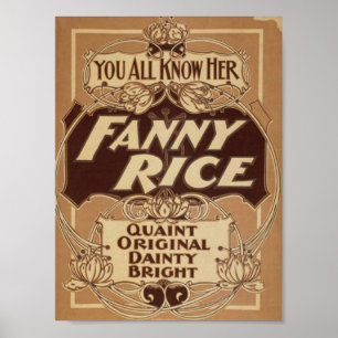 Fanny ris, 'pittoreska original- läckra Bright Poster