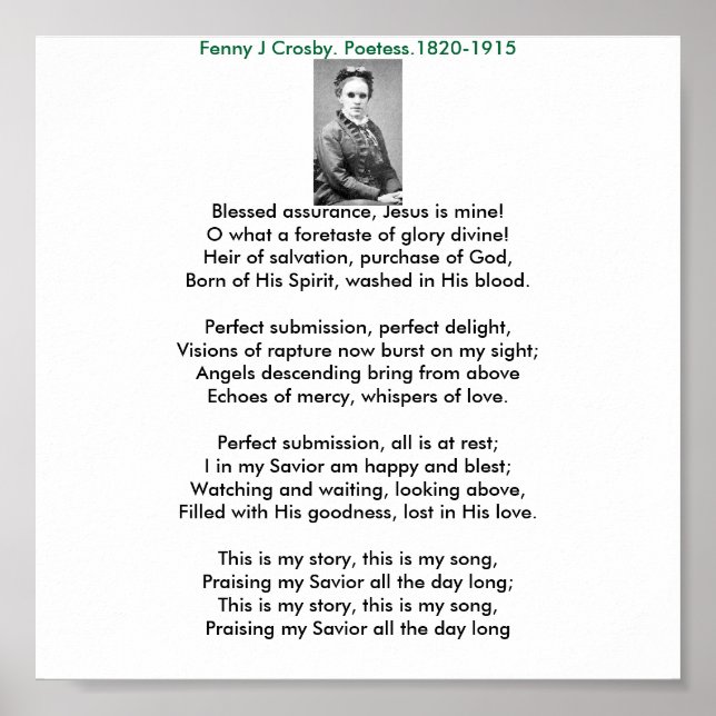 Fanny, välsignad försäkring, Jesus är min. Poster (Framsidan)