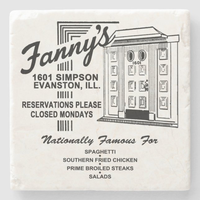 Fanny's Restaurant, Evanston, IL Stenunderlägg (Framsidan)