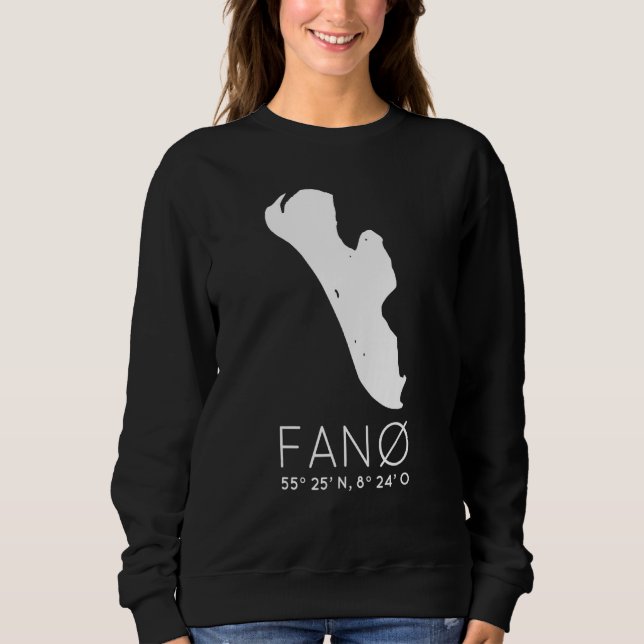 Fanø Danmark Island Fanö Koordinates Silhouette Ca T Shirt (Framsida)