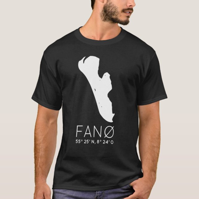 Fanø Danmark Island Fanö Koordinates Silhouette Ca T Shirt (Framsida)