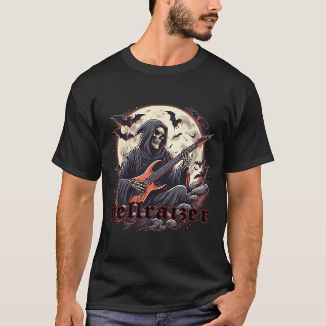 FanRaizer Reaper Spela Guitar med Fladdermus och M T Shirt (Framsida)