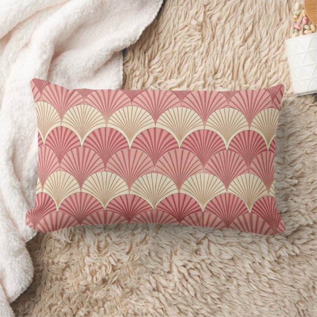 Fans Pink Mid-Century Lumbarkudde (Filt)