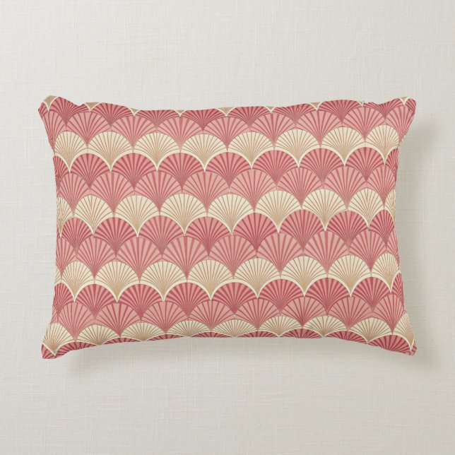 Fans Pink Mid-Century Prydnadskudde (Framsidan)