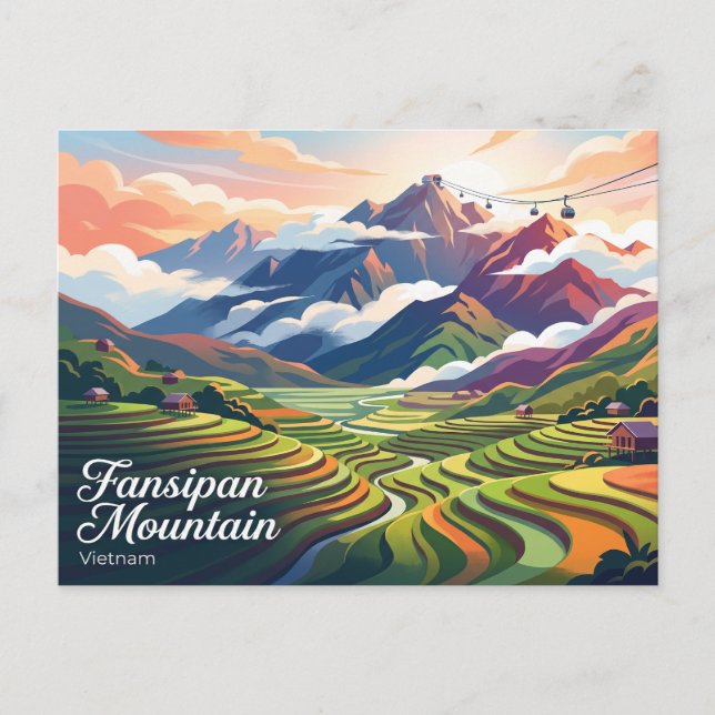 Fansipan-berget Vietnam Vykort (Framsida)