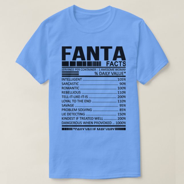 FANTA Näringsfaktorer T Shirt (Design framsida)